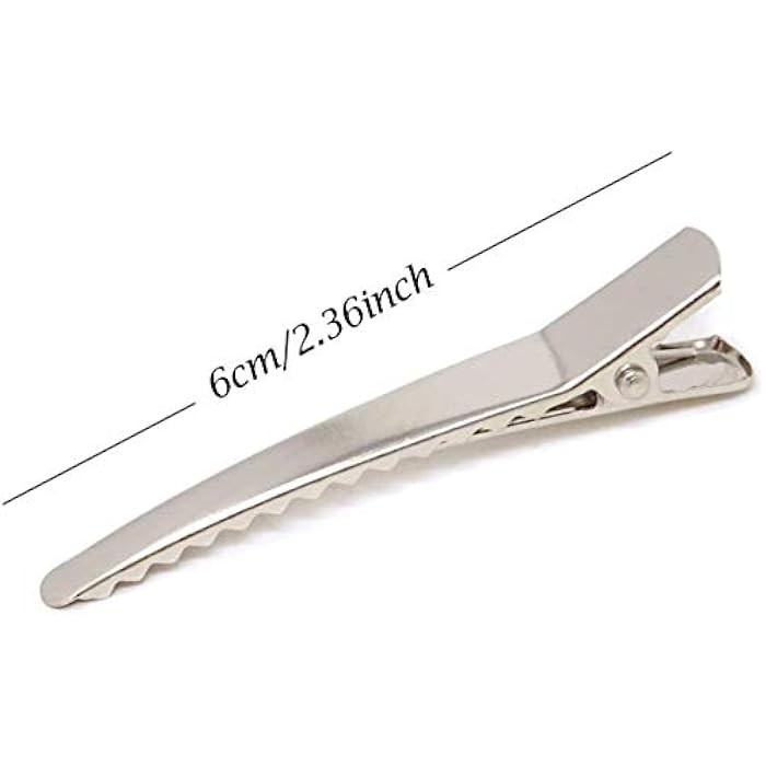 HOMEKNOBS Alligator Hair Clips for DIY Accessories Hair Bow 20pcs 2-3/10 inch Accessory Steel Alligator Clip Silver Metal (6cm) - Image 2
